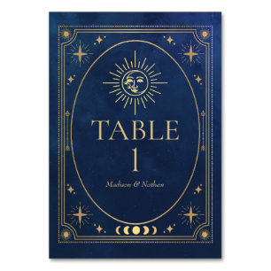 Hemelse Blauwe Gotische Tarot bruiloft Kaart