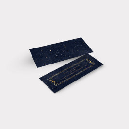 hemelse blauwe gouden bruiloft Website Mini Visitekaartjes