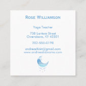 Hemelse Blauwe Maan Waterverf Vierkante Visitekaartje (Achterkant)