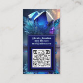 Hemelse Blauwe Magische Mystieke Abstracte Kristal Visitekaartje (Achterkant)