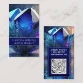 Hemelse Blauwe Magische Mystieke Abstracte Kristal Visitekaartje (Voorkant / Achterkant)