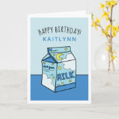 Hemelse Blauwe Melk Gelukkige Verjaardag Kaart (Gele Bloem)