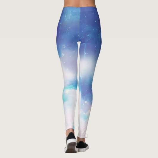 Hemelse Blauwe Nevel Leggings (Achterkant)