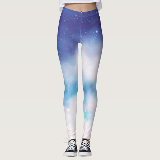 Hemelse Blauwe Nevel Leggings (Voorkant)