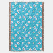 Hemelse blauwe polka dot retro met sterren deken (Voorkant Verticaal)