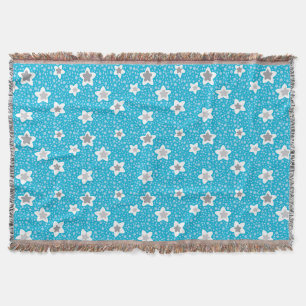 Hemelse blauwe polka dot retro met sterren deken