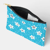 Hemelse blauwe polka dot retro met sterren etui (Open)