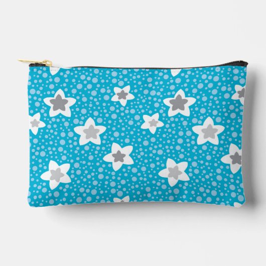 Hemelse blauwe polka dot retro met sterren etui (Voorkant)