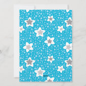 Hemelse blauwe polka dot retro met sterren feestdagenkaart (Achterkant)