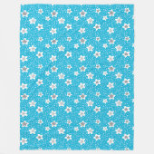 Hemelse blauwe polka dot retro met sterren fleece deken (Voorkant)