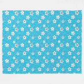 Hemelse blauwe polka dot retro met sterren fleece deken (Voorkant (Horizontaal))