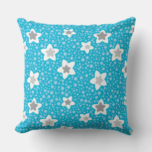 Hemelse blauwe polka dot retro met sterren kussen