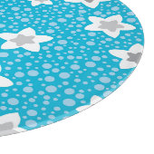 Hemelse blauwe polka dot retro met sterren snijplank (Hoek)
