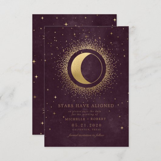 hemelse blauwe sterren Foto Save the Date Kaart (Voorkant / Achterkant)