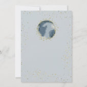 hemelse blauwe sterren maan bruiloft Invita Kaart (Achterkant)