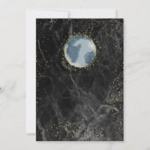 hemelse blauwe sterren maan bruiloft Invita Kaart (Achterkant)