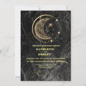 hemelse blauwe sterren maan bruiloft Invitat Kaart (Voorkant)