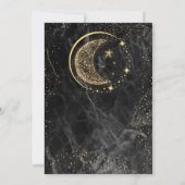 hemelse blauwe sterren maan bruiloft Invitat Kaart (Achterkant)