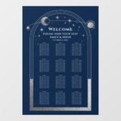 Hemelse Blauwe Zilveren Zon Maan Sterren Huwelijk Raamsticker (Vel)