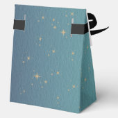 Hemelse Blauwgroen Gouden Zon Maan Sterren Wedding Bedankdoosjes (Achterkant)