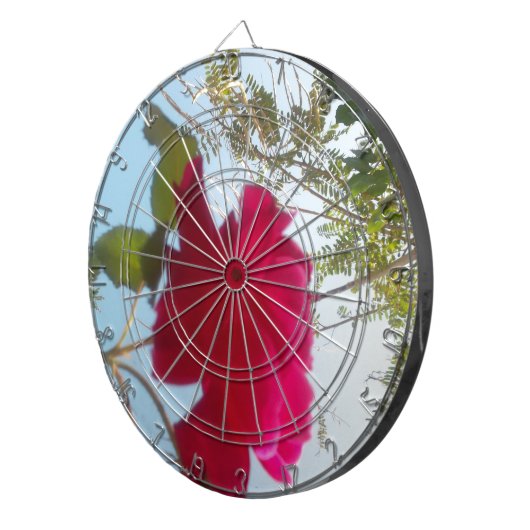 Hemelse Bloei: Een Roos tegen de Hemel Dartbord (Voorkant Rechts)