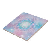 Hemelse Bloei - Heilige Geometrie Bloem des Levens Tegeltje (Zijkant)