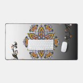 Hemelse Bloei – Zwarte & Witte Mandala Bloem Bureaumat (Keyboard & Muis)