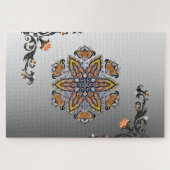 Hemelse Bloei – Zwarte & Witte Mandala Bloem Legpuzzel (Horizontaal)