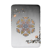 Hemelse Bloei – Zwarte & Witte Mandala Bloemendeco Badmat (Voorkant Verticaal)
