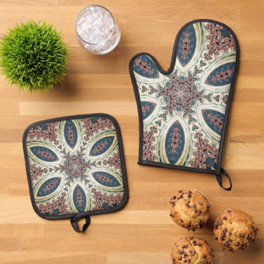 Hemelse Bloembladen van Oneindigheid Ovenwant & Pannenlap Set (Top down)