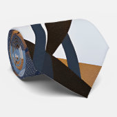Hemelse Bloemen: Sinaasappel & Blauw Surrealistisc Stropdas (Opgerold)