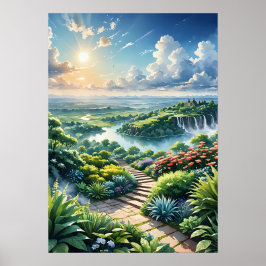 hemelse bloementuin poster