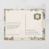 Hemelse Bloemige Vintage Afstudeerdata Bewaren Briefkaart (Achterkant)