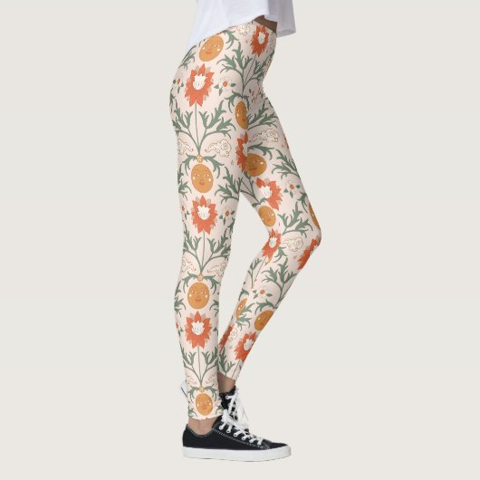 Hemelse bloemige zonnestraal naadloos patroonontwe leggings (Rechts)
