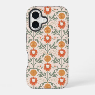 Hemelse Bloemige Zonneuitbarsting Naadloos Patroon iPhone 16 Hoesje
