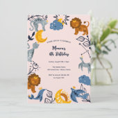 Hemelse boho dieren verjaardag kaart (Staand voorkant)