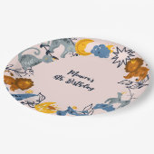 Hemelse boho dieren verjaardag papieren bordje (Gekanteld)