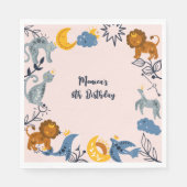 Hemelse boho dieren verjaardag servet (Voorkant)
