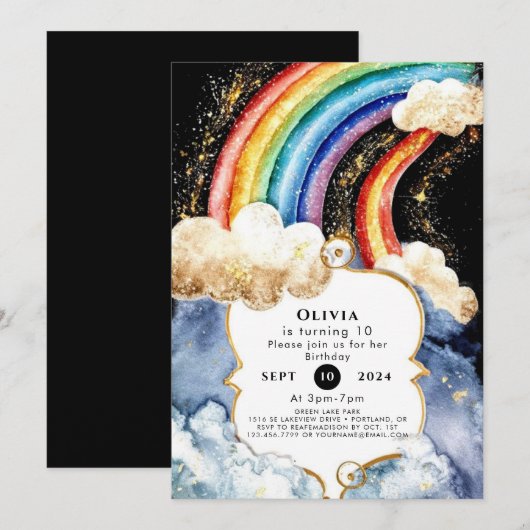 Hemelse Boho regenboog verjaardag Kaart (Voorkant / Achterkant)