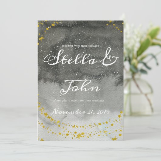 Hemelse Boho Trouw Uitnodiging (Staand voorkant)