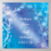 Hemelse Bomen Schitterend Blauw Bruiloft Poster (Voorkant)