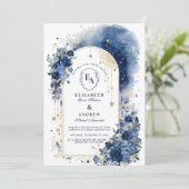 Hemelse boog onder de sterren bruiloft kaart (Staand voorkant)