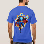 Hemelse Boogridder – Blauwe Energie Opstijging T-shirt (Achterkant)