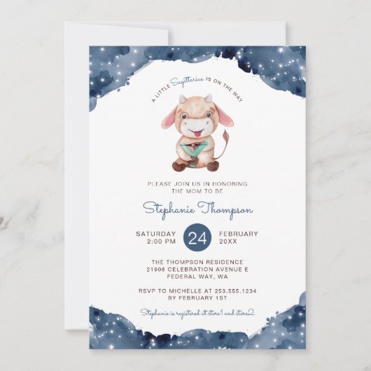 Hemelse Boogschutter Astrologie Teken Baby shower Kaart (Voorkant)