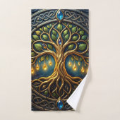 Hemelse Boom van Licht Keltische Gouden Levensboom Bad Handdoek (Handdoek)