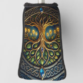 Hemelse Boom van Licht Keltische Gouden Levensboom Golfheadcover (Draai 90)