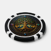 Hemelse Boom van Licht Keltische Gouden Levensboom Poker Chips (Enkel)