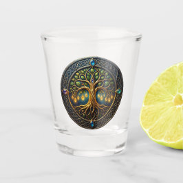 Hemelse Boom van Licht Keltische Gouden Levensboom Shot Glas
