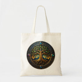 Hemelse Boom van Licht Keltische Gouden Levensboom Tote Bag