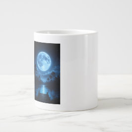 Hemelse Bosreflectie in Maanlicht Esthetiek Grote Koffiekop